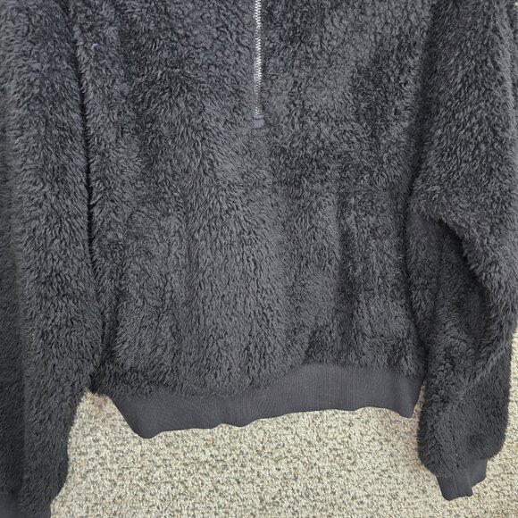 Lululemon Oh‎ So Sherpa Half Zip Pullover Womens 10 Black Hooded Casual - Picture 5 of 9